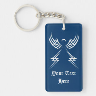 Aangepaste keten van Tribal Angel Sleutelhanger