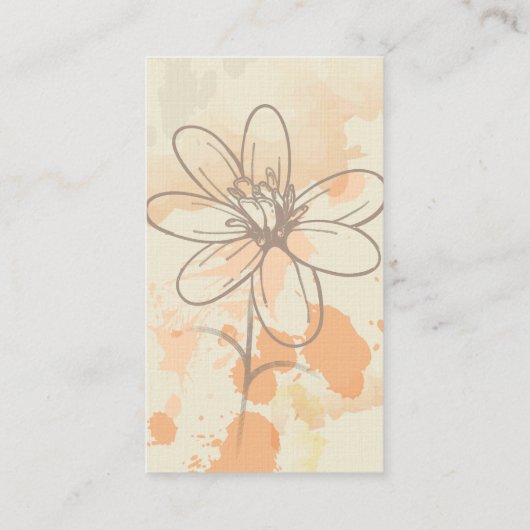 Aangepaste ketting-Floral op Waterverf-platforms Visitekaartje (Achterkant)
