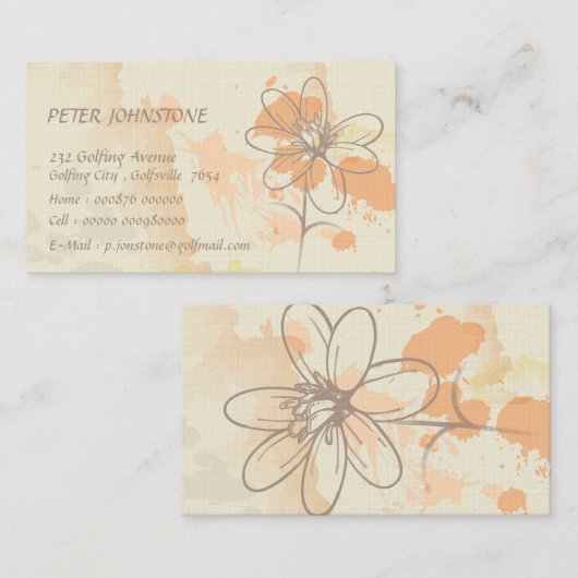 Aangepaste ketting-Floral op Waterverf-platforms Visitekaartje (Voorkant / Achterkant)