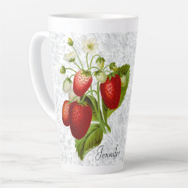 Aangepaste keuken hoge latte mok met aardbei