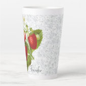 Aangepaste keuken hoge latte mok met aardbei (Voorkant)