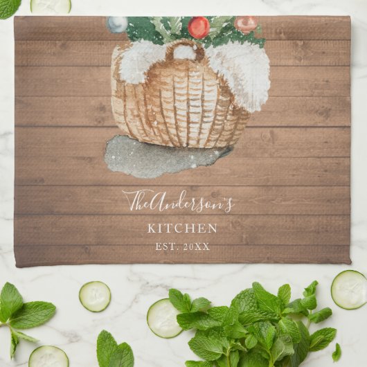 Aangepaste keuken-kerstboomhanddoek theedoek (Gevouwen)