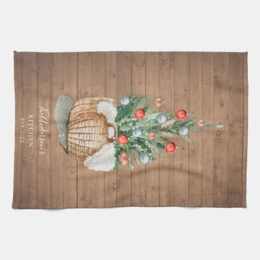 Aangepaste keuken-kerstboomhanddoek theedoek (Horizontaal)