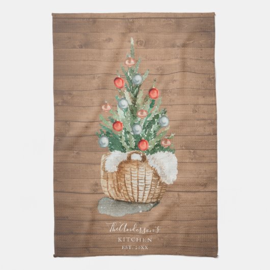 Aangepaste keuken-kerstboomhanddoek theedoek (Verticaal)