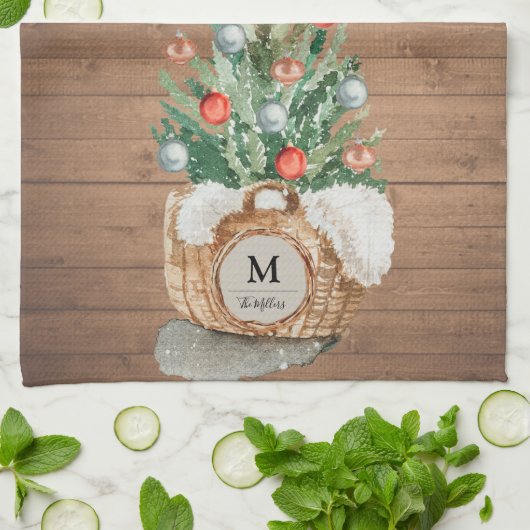 Aangepaste keuken-kerstboomhanddoek theedoek (Gevouwen)