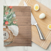 Aangepaste keuken-kerstboomhanddoek theedoek (Quarter Fold)