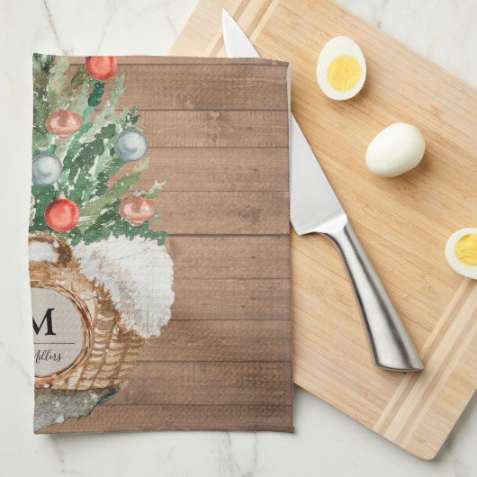 Aangepaste keuken-kerstboomhanddoek theedoek (Quarter Fold)