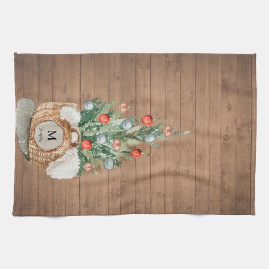 Aangepaste keuken-kerstboomhanddoek theedoek (Horizontaal)