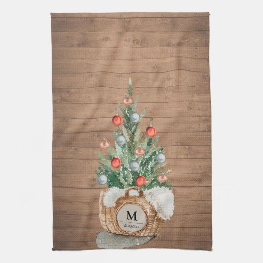 Aangepaste keuken-kerstboomhanddoek theedoek (Verticaal)