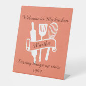 Aangepaste keuken reclamebord met voetstuk (Voorkant)