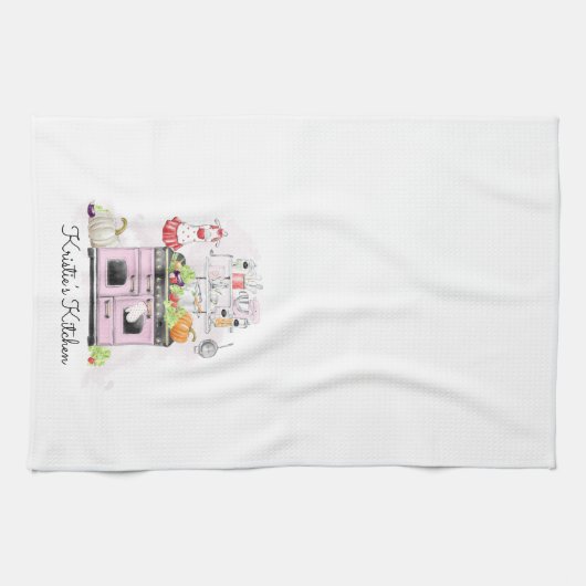 Aangepaste keuken roze voorraad theedoek (Horizontaal)