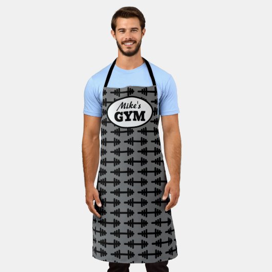 Aangepaste keuken schort met halter patroon (Gedragen)