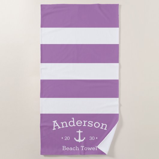 Aangepaste keukendoek - Lavender Nautical Strandlaken (Voorkant)