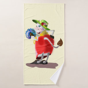 Aangepaste keukendoek voor kleuren met Koe voor af Badhanddoek
