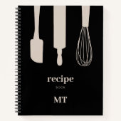 Aangepaste keukengerei Monogram Recept Cookbook Notitieboek (Voorkant)