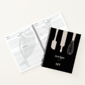 Aangepaste keukengerei Monogram Recept Cookbook Notitieboek (Binnen)