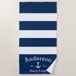 Aangepaste keukenhanddoek - Blauw & wit Strandlaken