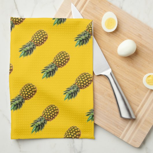 Aangepaste keukenhanddoek met ananasappelfruit (Quarter Fold)