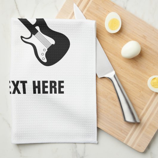 Aangepaste keukenhanddoek met elektrisch gitaaront (Quarter Fold)