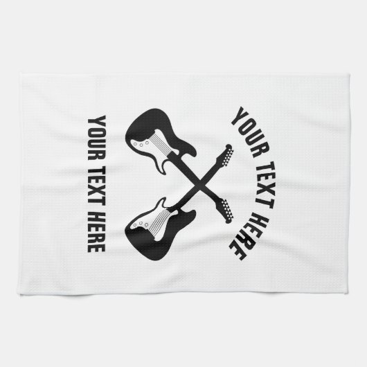 Aangepaste keukenhanddoek met elektrisch gitaaront (Horizontaal)