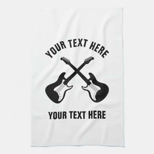 Aangepaste keukenhanddoek met elektrisch gitaaront (Verticaal)