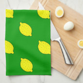 Aangepaste keukenhanddoek met gele citroenen (Quarter Fold)