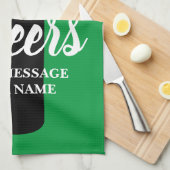 Aangepaste keukenhanddoek met silhouet van wijnfle (Quarter Fold)