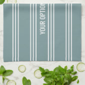 Aangepaste keukenhanddoek met stalen blauwe strepe (Gevouwen)