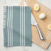 Aangepaste keukenhanddoek met stalen blauwe strepe (Quarter Fold)