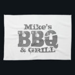 Aangepaste keukenhanddoek voor BBQ party<br><div class="desc">Aangepaste keukenhanddoek voor BBQ King/grill master. ontwerp voor sjabloon van typografie voor buitenkeuken. Maak je eigen barbecueshanddoek voor chef-kok, vader, oom, opa, man, broer, mannen, enz. kleuren. Cute fathers day gift idee.</div>