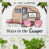 Aangepaste keukenhanddoek voor Camper/Flamingo (Gevouwen)
