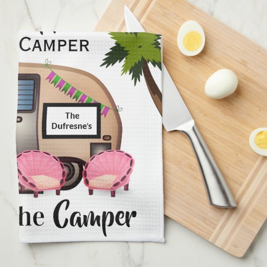 Aangepaste keukenhanddoek voor Camper/Flamingo (Quarter Fold)