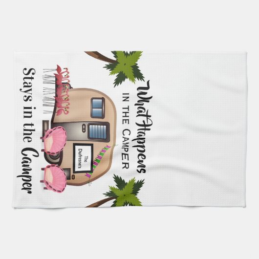 Aangepaste keukenhanddoek voor Camper/Flamingo (Horizontaal)