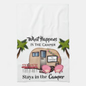 Aangepaste keukenhanddoek voor Camper/Flamingo (Verticaal)
