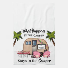 Aangepaste keukenhanddoek voor Camper/Flamingo