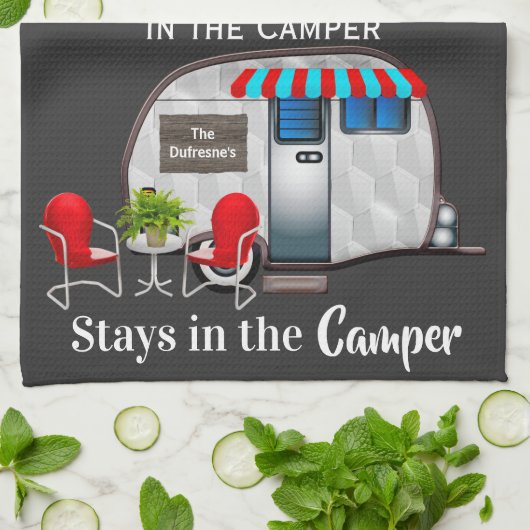 Aangepaste keukenhanddoek voor Camper Kitchen (Gevouwen)