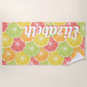 Aangepaste keukenhanddoek voor Citrus Slices Strandlaken (Voorkant)