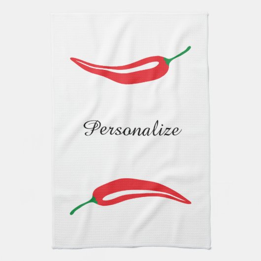 Aangepaste keukenhanddoek voor hete Spaanse peper (Verticaal)