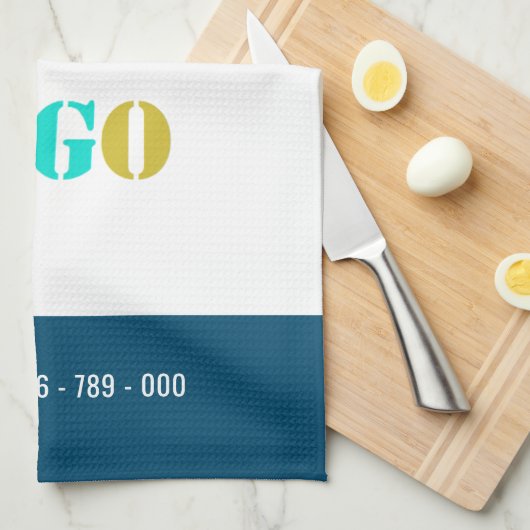 Aangepaste keukenhanddoek voor Logo en tekst - Uw  (Quarter Fold)