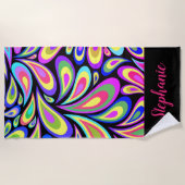 Aangepaste keukenhanddoek voor roze psychedelische strandlaken (Voorkant)