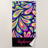 Aangepaste keukenhanddoek voor roze psychedelische strandlaken (Voorkant)