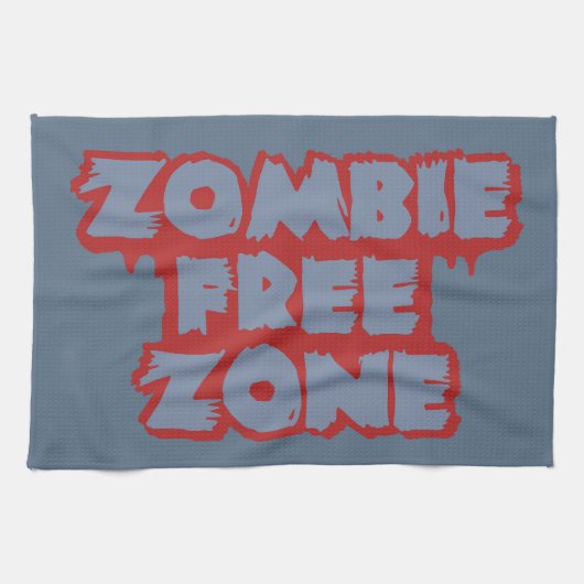 Aangepaste keukenhanddoek voor Zombie Free Zone (Horizontaal)
