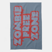 Aangepaste keukenhanddoek voor Zombie Free Zone (Verticaal)
