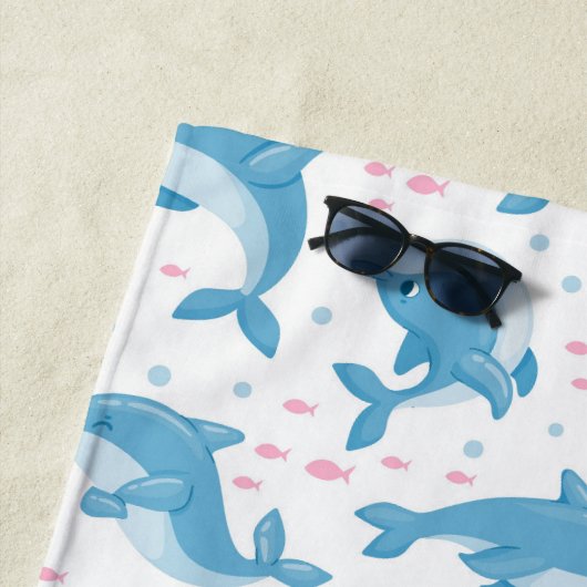 Aangepaste keukenhanddoeken voor dolfijnen strandlaken (In situ)