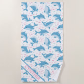 Aangepaste keukenhanddoeken voor dolfijnen strandlaken (Voorkant)