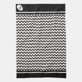 Aangepaste keukenhanddoeken, zwarte en witte Tsjet Theedoek (Verticaal)
