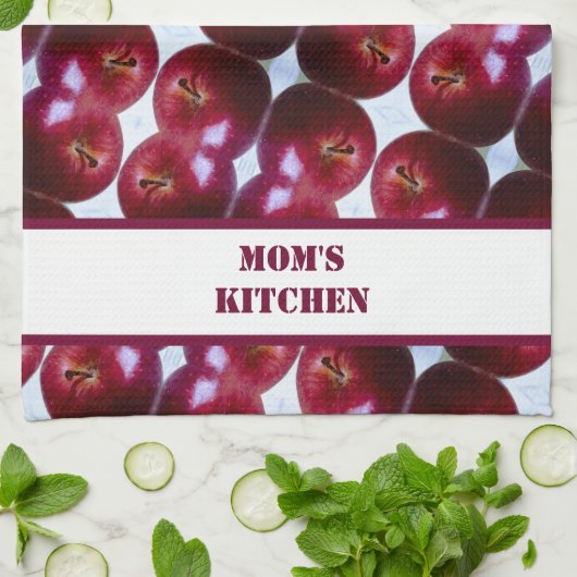 Aangepaste keukenhandleiding Apple Pattern Theedoek (Gevouwen)