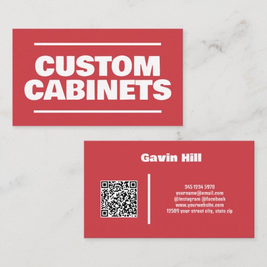 Aangepaste keukenkasten QR Visitekaartje (Voorkant / Achterkant)