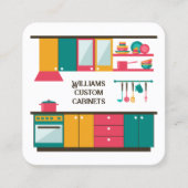 Aangepaste keukenkasten vierkante visitekaartje (Voorkant)