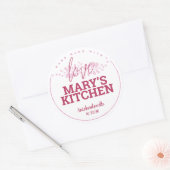 Aangepaste keukenlabels + Jouw naam Ronde Sticker (Envelop)